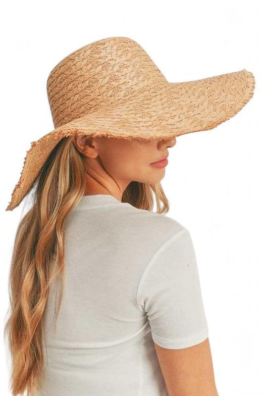 Wide Brim Frayed Edge Sun Hat - Leo’s Look Your Best