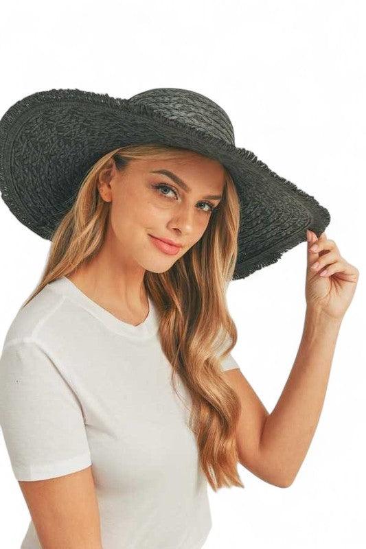 Wide Brim Frayed Edge Sun Hat - Leo’s Look Your Best