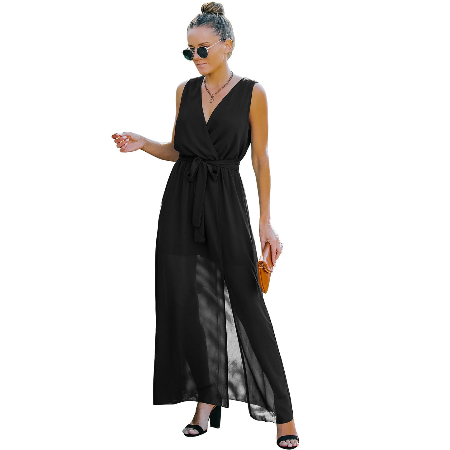 European And American V Neck Dress Women's Long Skirt - Leo’s Look Your Best 