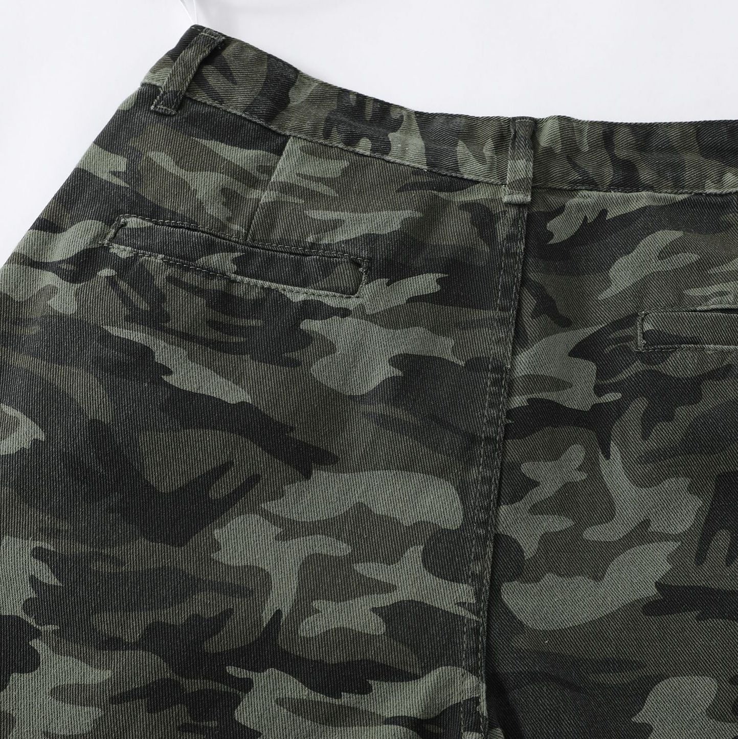 Vintage Street Trendy Camouflage Workwear Trousers