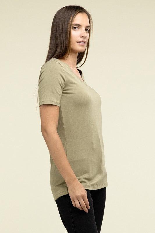 Cotton V-Neck Short Sleeve T-Shirts - Leo’s Look Your Best