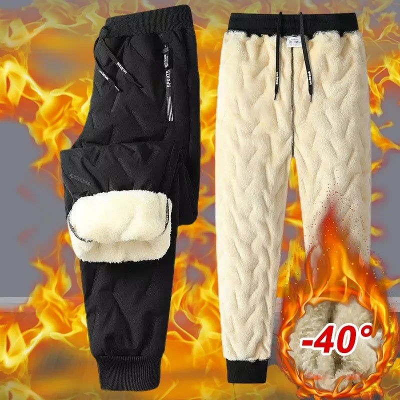 Fleece Sweatpant Lambswool Thermal Trousers Casual Pants Waterproof Windproof Warm Cotton Pants