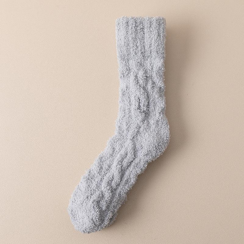 Winter Warm Fuzzy Coral Fleece Socks Women Men Velvet Thickened Home Sleepping Floor Socks - Leo’s Look Your Best 