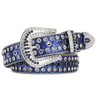 Men Women Alloy Belt Punk Rock Rivet Rhinestone - Leo’s Look Your Best 