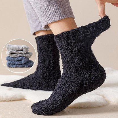 Winter Warm Fuzzy Coral Fleece Socks Women Men Velvet Thickened Home Sleepping Floor Socks - Leo’s Look Your Best 