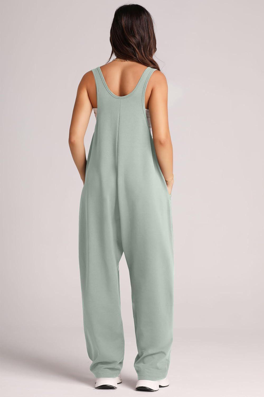 Lovelet V-Neck Wide Strap Overalls - Leo’s Look Your Best