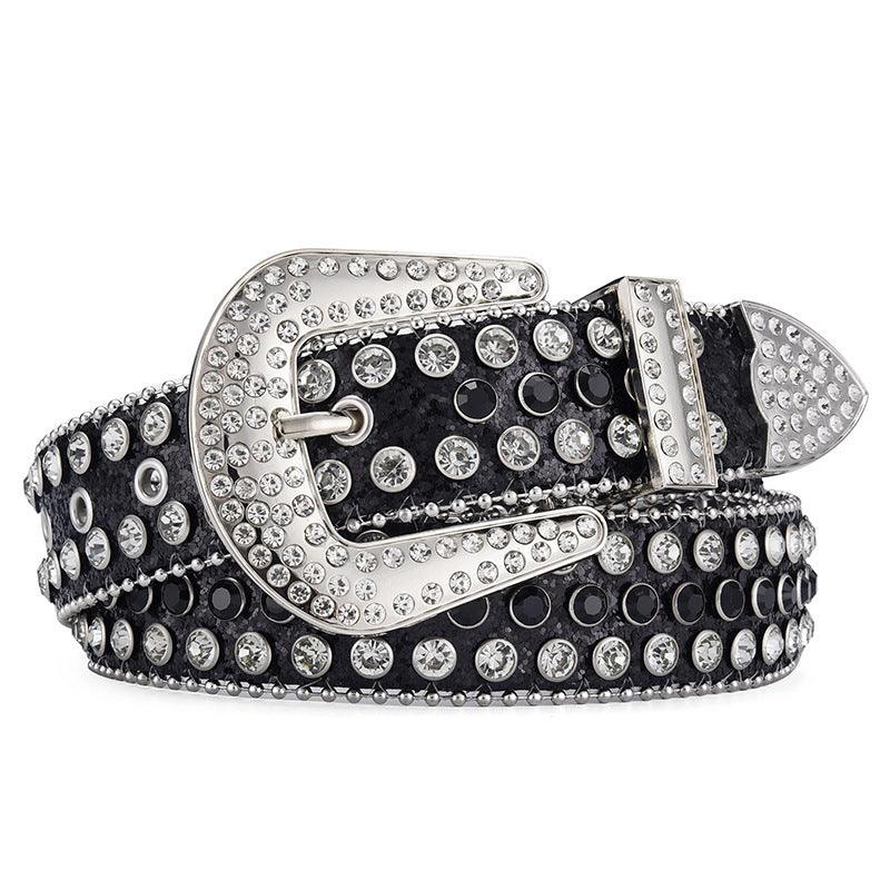 Men Women Alloy Belt Punk Rock Rivet Rhinestone - Leo’s Look Your Best 