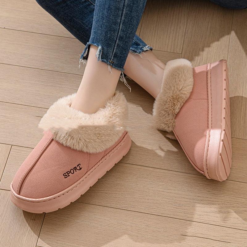 Cozy Plush Soft Slippers Shoes For Women Non-Slip Platform Shoes With Faux Fur Lining Mute Sole And Comfortable Fit For Indoor Wear - Leo’s Look Your Best 