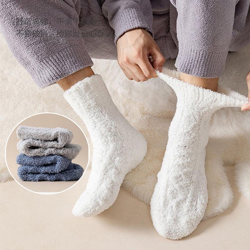 Winter Warm Fuzzy Coral Fleece Socks Women Men Velvet Thickened Home Sleepping Floor Socks - Leo’s Look Your Best 