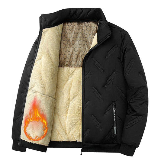 New Graphene-design Cotton Coat Winter Warm Thickened Fleece Jacket Fashion Casual Mens Clothing - Leo’s Look Your Best 