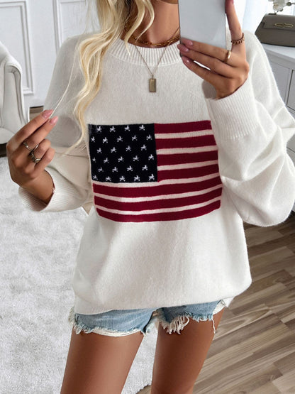 Round Neck Long Sleeve Knit Top