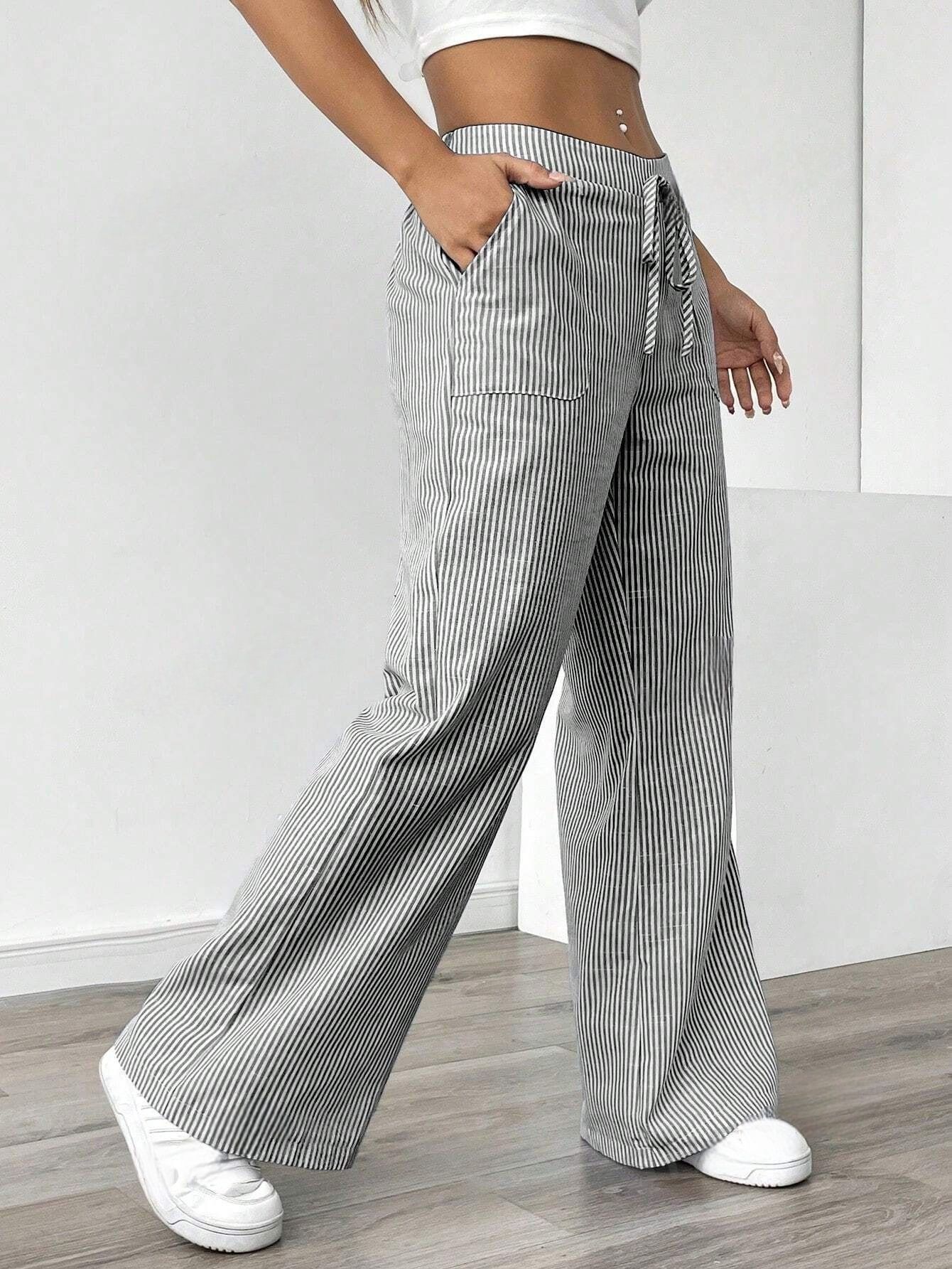 New Striped Trousers Casual Versatile Loose Wide Leg