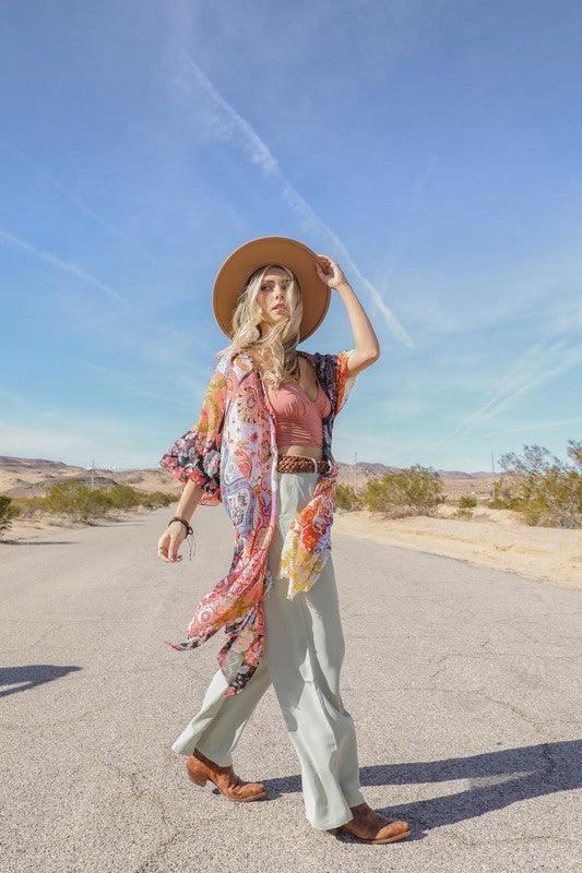 Boho Floral Patchwork Kimono - Leo’s Look Your Best