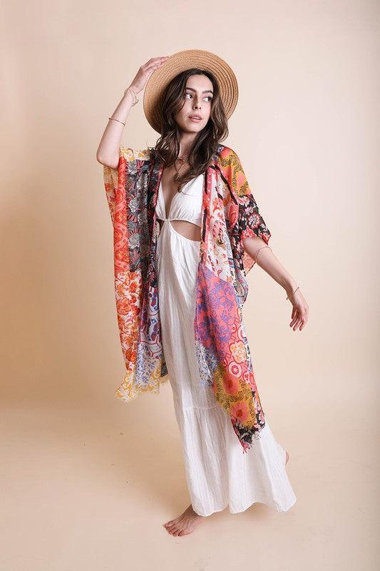 Boho Floral Patchwork Kimono - Leo’s Look Your Best