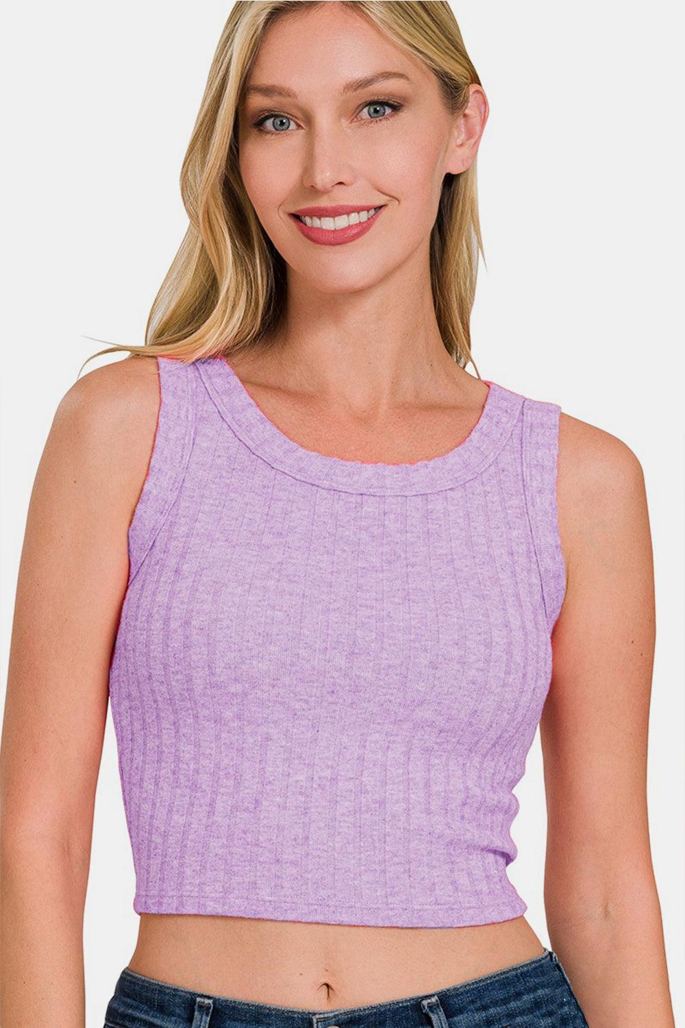 Zenana Ribbed Cropped Tank - Leo’s Look Your Best