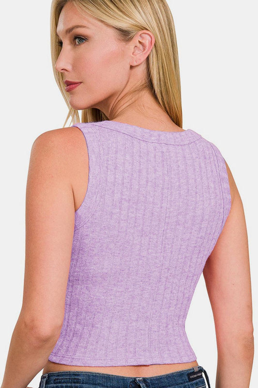 Zenana Ribbed Cropped Tank - Leo’s Look Your Best