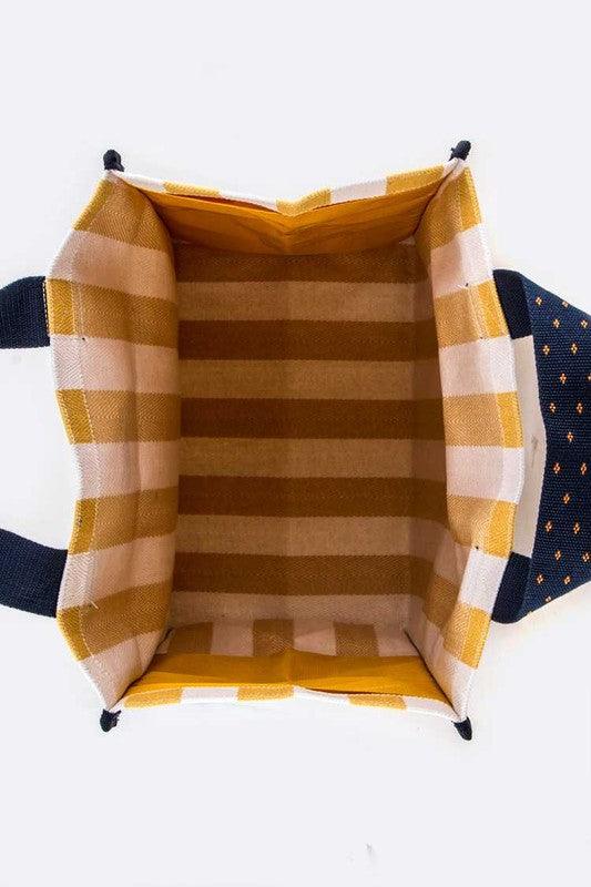 Boxy Striped Heavy Duty Canvas Shopping Tote - Leo’s Look Your Best
