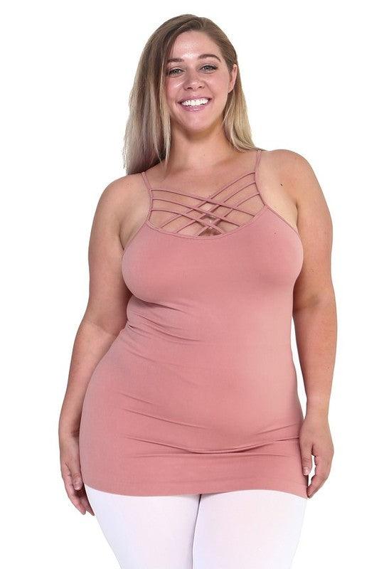Womens Seamless Triple Criss-Cross Front Cami - Leo’s Look Your Best