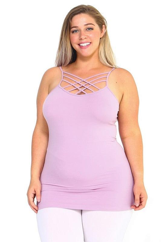 Womens Seamless Triple Criss-Cross Front Cami - Leo’s Look Your Best