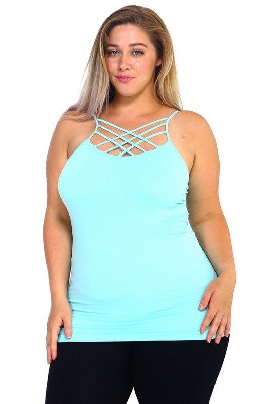 Womens Seamless Triple Criss-Cross Front Cami - Leo’s Look Your Best