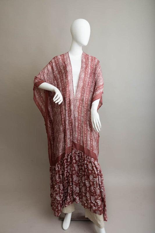 Paisley Tapestry Free Flow Kimono - Leo’s Look Your Best