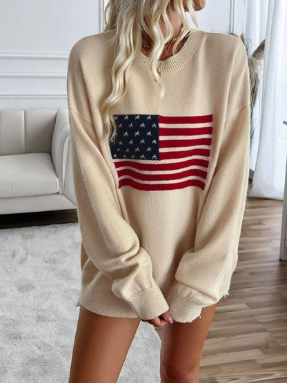 Round Neck Long Sleeve Knit Top