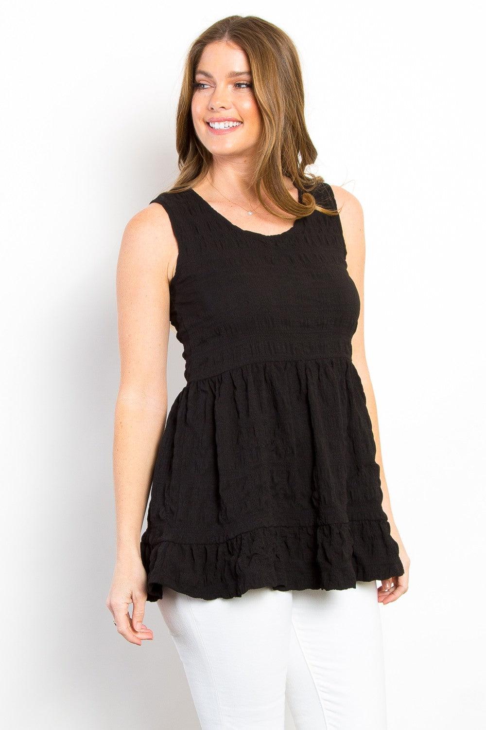 Be Stage Ruffled Sleeveless Babydoll Top - Leo’s Look Your Best