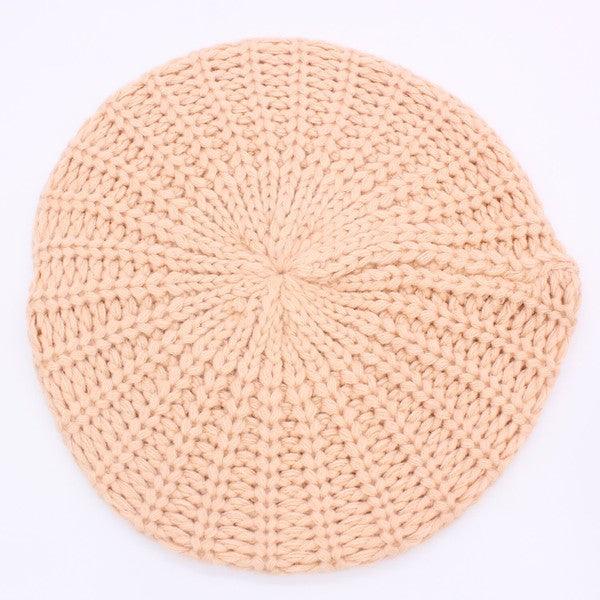 Knitted Cable Knit Fashion Beret - Leo’s Look Your Best