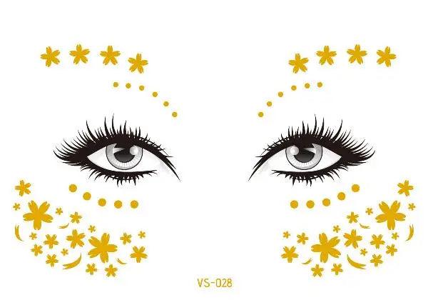 Face Metallic Temporary Tattoo Sticker,Face Gold Temporary Transfer Tattoo Freckle Sticker for Women Girls Makeup Dancer Parties - Leo’s Look Your Best 