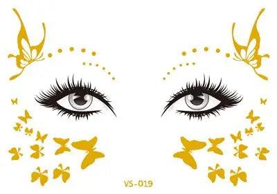 Face Metallic Temporary Tattoo Sticker,Face Gold Temporary Transfer Tattoo Freckle Sticker for Women Girls Makeup Dancer Parties - Leo’s Look Your Best 