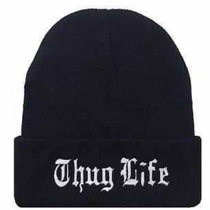 2021 New West Beach Gangsta THUG LIFE Winter Warm Fashion Beanies Knitted Bonnet Skullies Caps Hip Hop Gorros Knit Hat Bonnets - Leo’s Look Your Best 