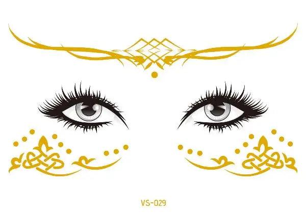 Face Metallic Temporary Tattoo Sticker,Face Gold Temporary Transfer Tattoo Freckle Sticker for Women Girls Makeup Dancer Parties - Leo’s Look Your Best 