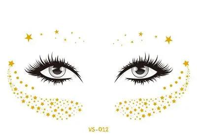 Face Metallic Temporary Tattoo Sticker,Face Gold Temporary Transfer Tattoo Freckle Sticker for Women Girls Makeup Dancer Parties - Leo’s Look Your Best 