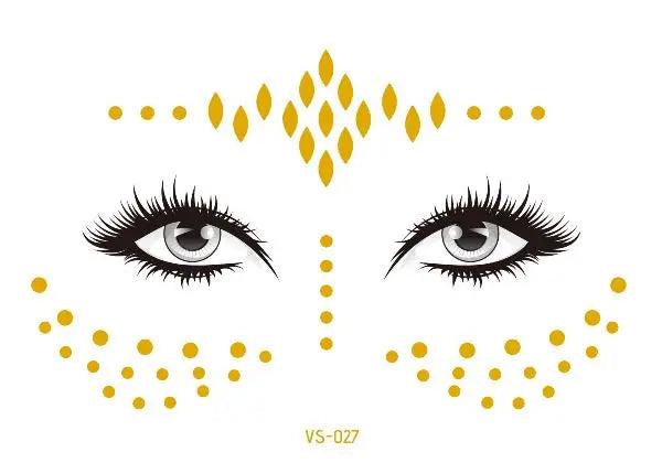 Face Metallic Temporary Tattoo Sticker,Face Gold Temporary Transfer Tattoo Freckle Sticker for Women Girls Makeup Dancer Parties - Leo’s Look Your Best 