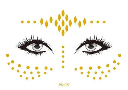 Face Metallic Temporary Tattoo Sticker,Face Gold Temporary Transfer Tattoo Freckle Sticker for Women Girls Makeup Dancer Parties - Leo’s Look Your Best 