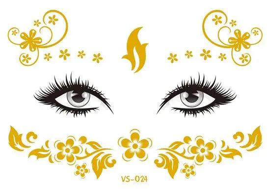 Face Metallic Temporary Tattoo Sticker,Face Gold Temporary Transfer Tattoo Freckle Sticker for Women Girls Makeup Dancer Parties - Leo’s Look Your Best 