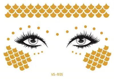 Face Metallic Temporary Tattoo Sticker,Face Gold Temporary Transfer Tattoo Freckle Sticker for Women Girls Makeup Dancer Parties - Leo’s Look Your Best 