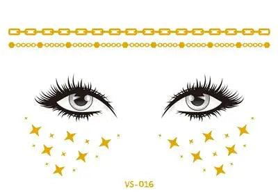 Face Metallic Temporary Tattoo Sticker,Face Gold Temporary Transfer Tattoo Freckle Sticker for Women Girls Makeup Dancer Parties - Leo’s Look Your Best 