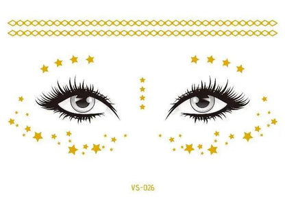 Face Metallic Temporary Tattoo Sticker,Face Gold Temporary Transfer Tattoo Freckle Sticker for Women Girls Makeup Dancer Parties - Leo’s Look Your Best 