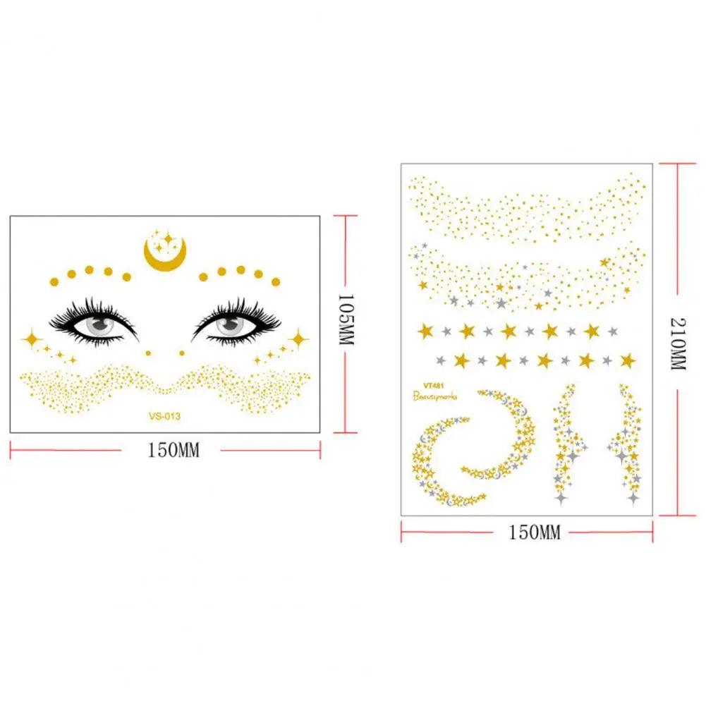 8Pcs/Set Tattoo Sticker Glitter 3D Effect Skin-Friendly Halloween Face Temporary Tattoo Freckle Sticker for Female - Leo’s Look Your Best 