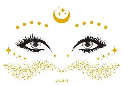 Face Metallic Temporary Tattoo Sticker,Face Gold Temporary Transfer Tattoo Freckle Sticker for Women Girls Makeup Dancer Parties - Leo’s Look Your Best 