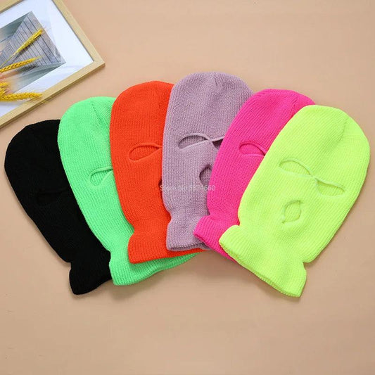 Balaclava Mask Hat Winter Cover Neon Mask Green Halloween Caps For Party Motorcycle Bicycle Ski Cycling Balaclava Pink Masks - Leo’s Look Your Best 