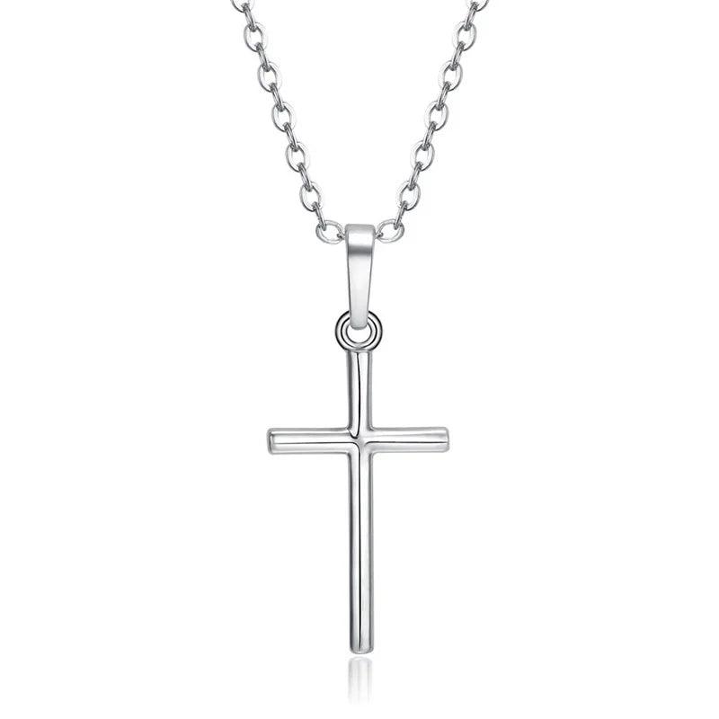 Fashion Cross Pendants dropshipping Golden Silver Color Crystal Cross Pendant Necklace Jewelry For Men/Women Wholesale - Leo’s Look Your Best 