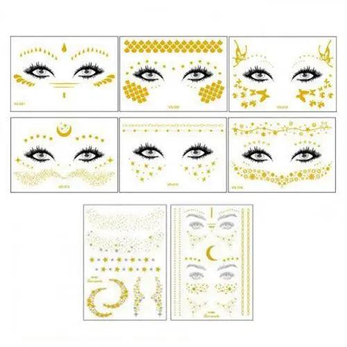 8Pcs/Set Tattoo Sticker Glitter 3D Effect Skin-Friendly Halloween Face Temporary Tattoo Freckle Sticker for Female - Leo’s Look Your Best 