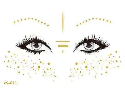 Face Metallic Temporary Tattoo Sticker,Face Gold Temporary Transfer Tattoo Freckle Sticker for Women Girls Makeup Dancer Parties - Leo’s Look Your Best 