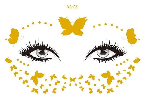 Face Metallic Temporary Tattoo Sticker,Face Gold Temporary Transfer Tattoo Freckle Sticker for Women Girls Makeup Dancer Parties - Leo’s Look Your Best 