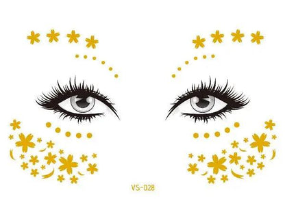 Face Metallic Temporary Tattoo Sticker,Face Gold Temporary Transfer Tattoo Freckle Sticker for Women Girls Makeup Dancer Parties - Leo’s Look Your Best 