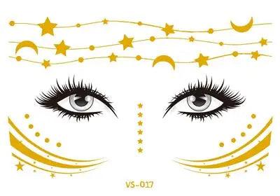 Face Metallic Temporary Tattoo Sticker,Face Gold Temporary Transfer Tattoo Freckle Sticker for Women Girls Makeup Dancer Parties - Leo’s Look Your Best 