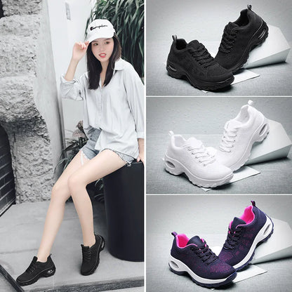 Ladies Sneakers Walking Shoes 2022 New  Breathable Outdoor Light Weight  Casual Walking Platform  Black Casual Shoes for Women