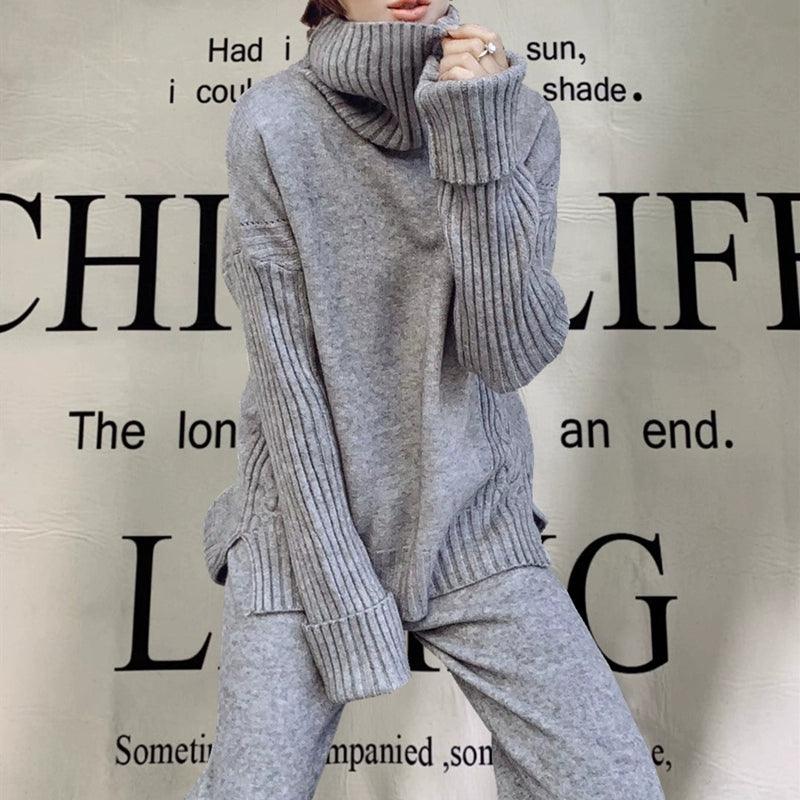 Autumn and Winter High Neck Thickened Goddess Knitting Suit Sweater - Leo’s Look Your Best 